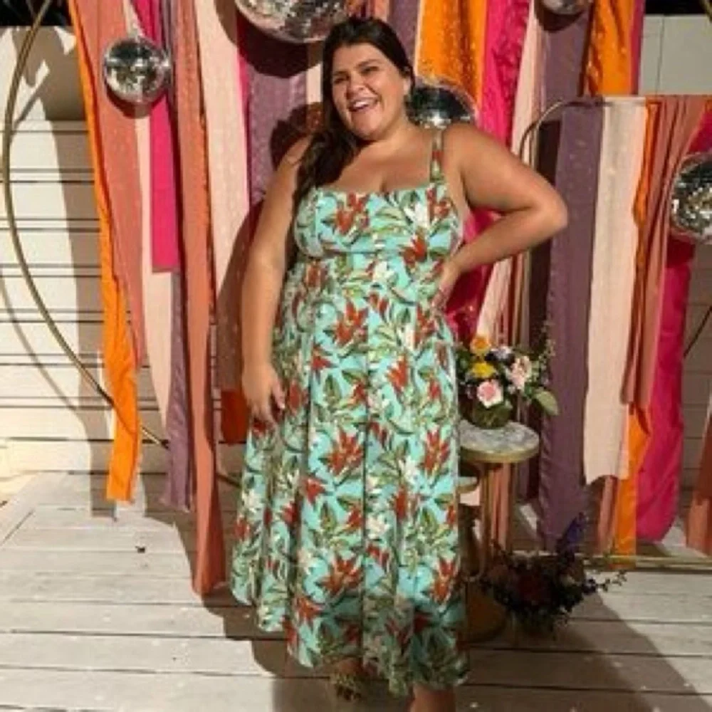 Show Me Your MuMu Teal Spicy Pepper Prim Midi Sundress size XXL - Picture 1 of 8